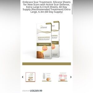 Embrace Active Scar Defense Medical Grade Scar Therapy Dressing XL 60 day